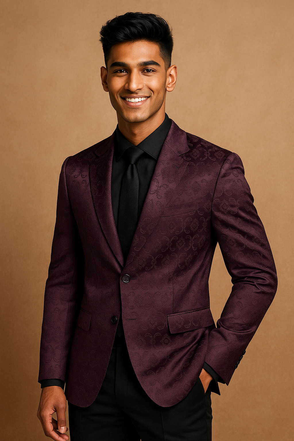 Merlot Italian Jacquard suit