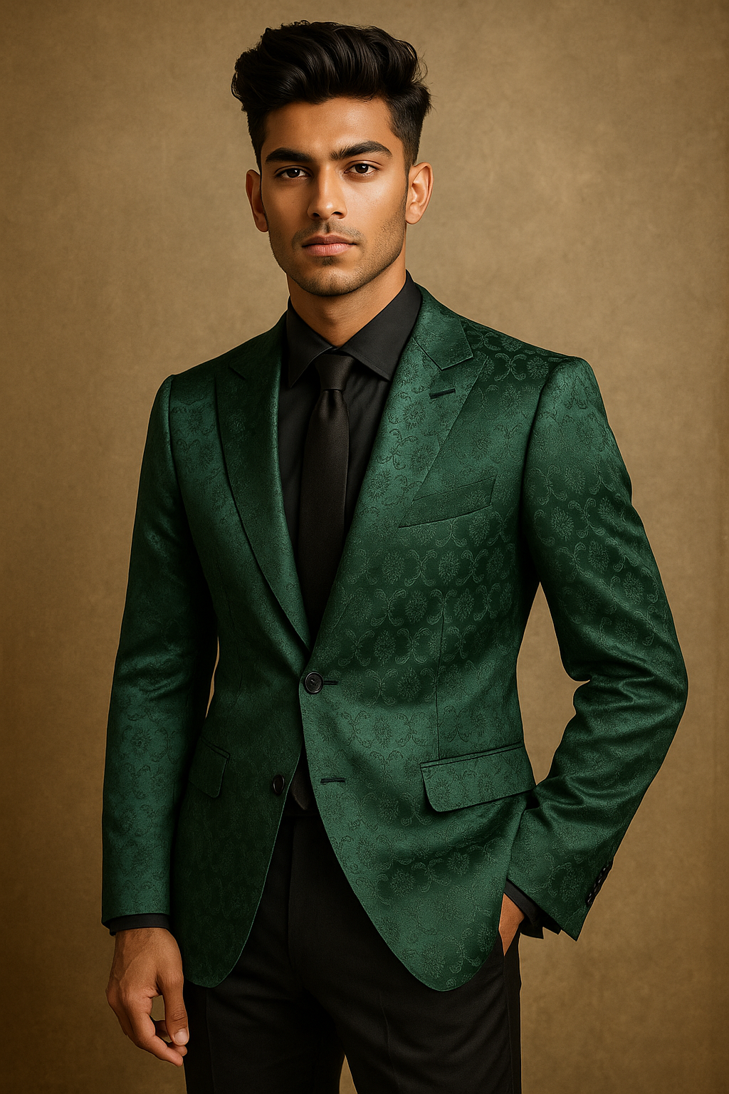 Emerald Italian Jacquard Suit