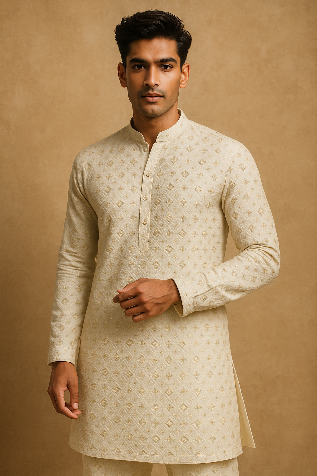 Imperial Ivory Embroidered Kurta Pajama